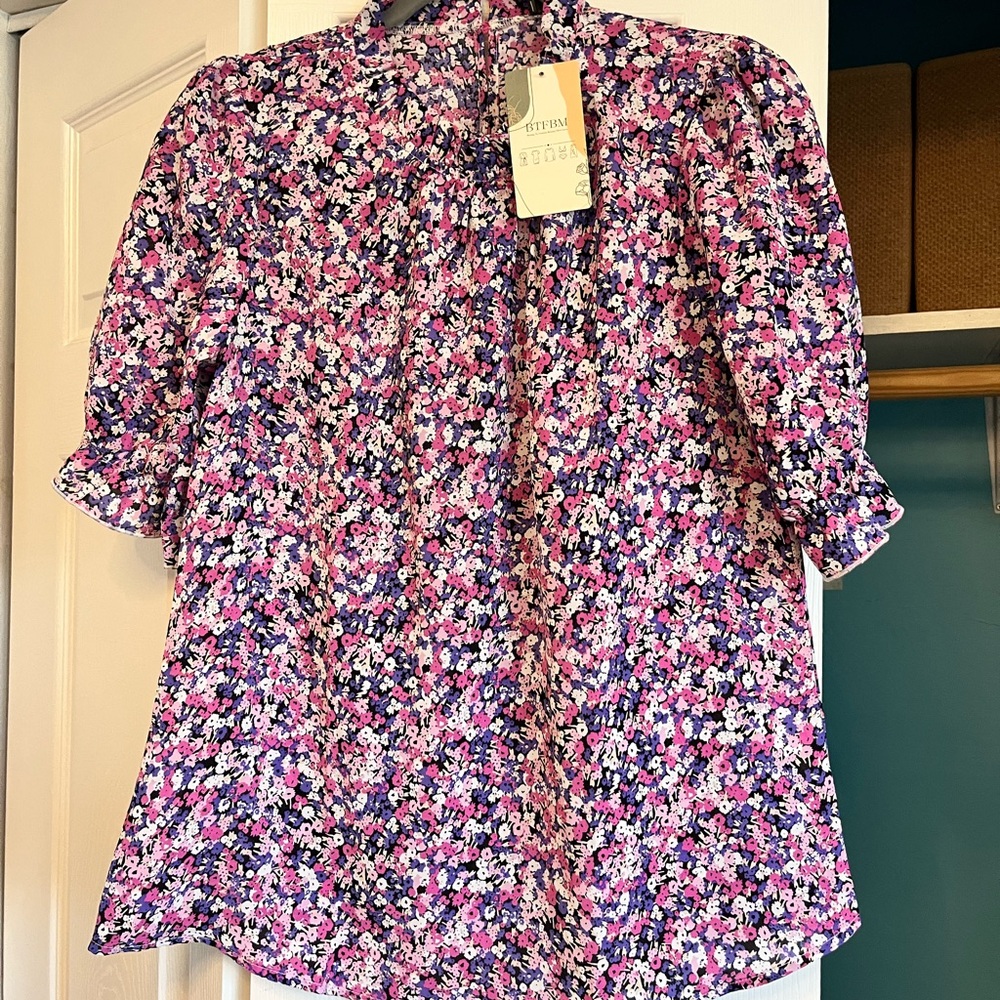 Patterned Floral Women's Blouse